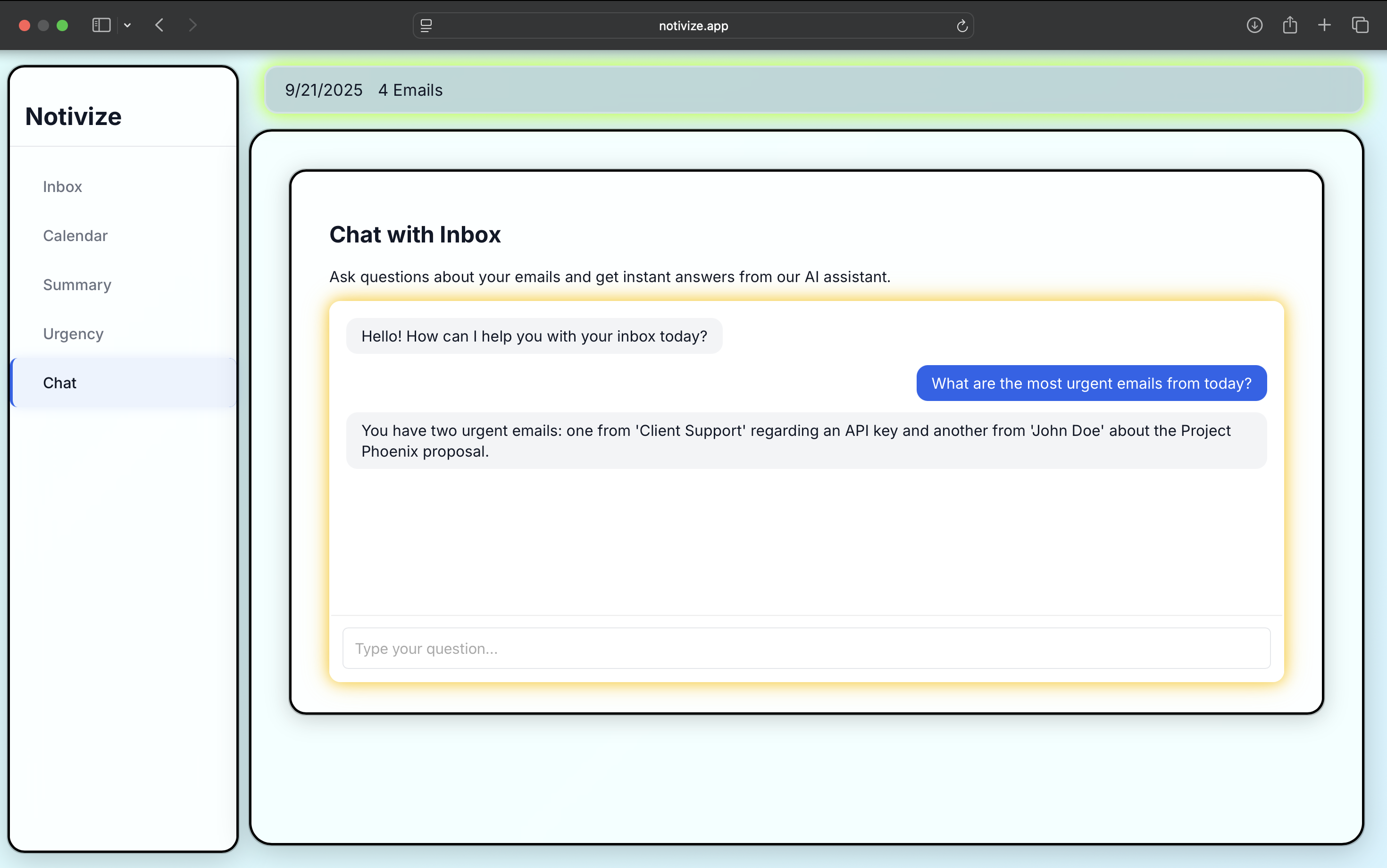AI chat interface